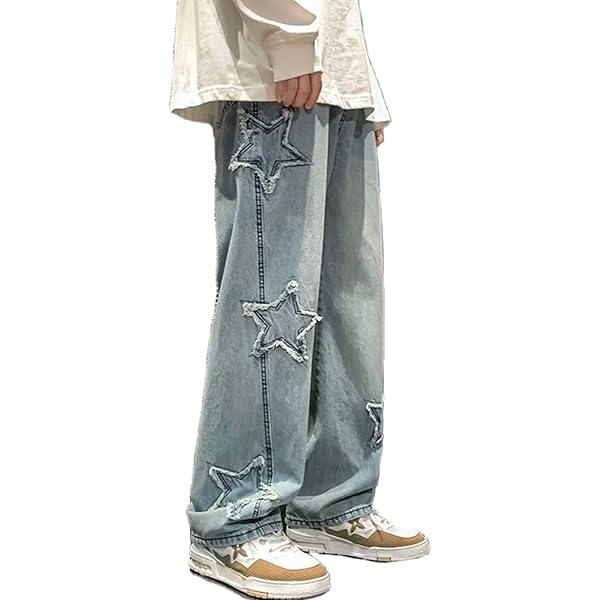 Amazon.com: Men's Streetwear Jeans Y2K Hip Hop Jeans Casual